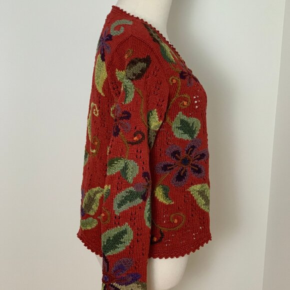 NWOT Peruvian Connection pima cotton artisanal knit top, size M - Picture 3 of 7